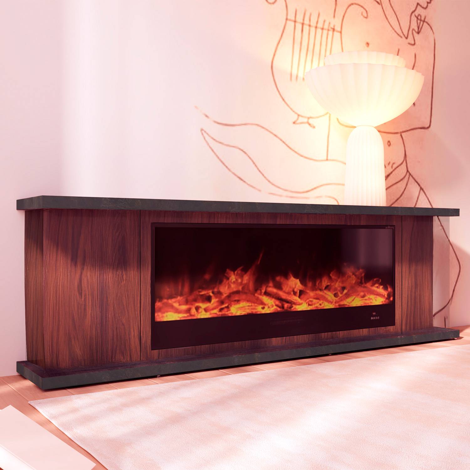 Cheminee Mobile Et Electrique 1500w Cheminee Mobile Arosio 150 Brown