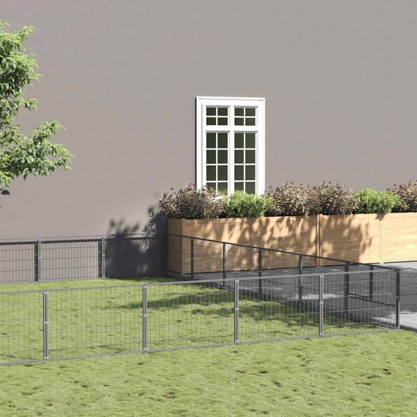 Chenil Argenté 60 m² Acier vidaXL 3082178