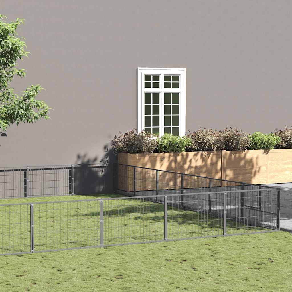Chenil Argenté 60 m² Acier vidaXL 3082178