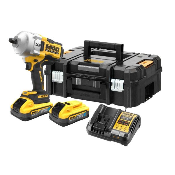Clé à chocs 18V XR 1/2′ – DEWALT – avec 2 batteries 5 Ah – chargeur – coffret – DCF961H2T-QW Clé à chocs 18V XR 1/2′ – DEWALT – avec 2 batteries 5 Ah – chargeur – coffret – DCF961H2T-QW