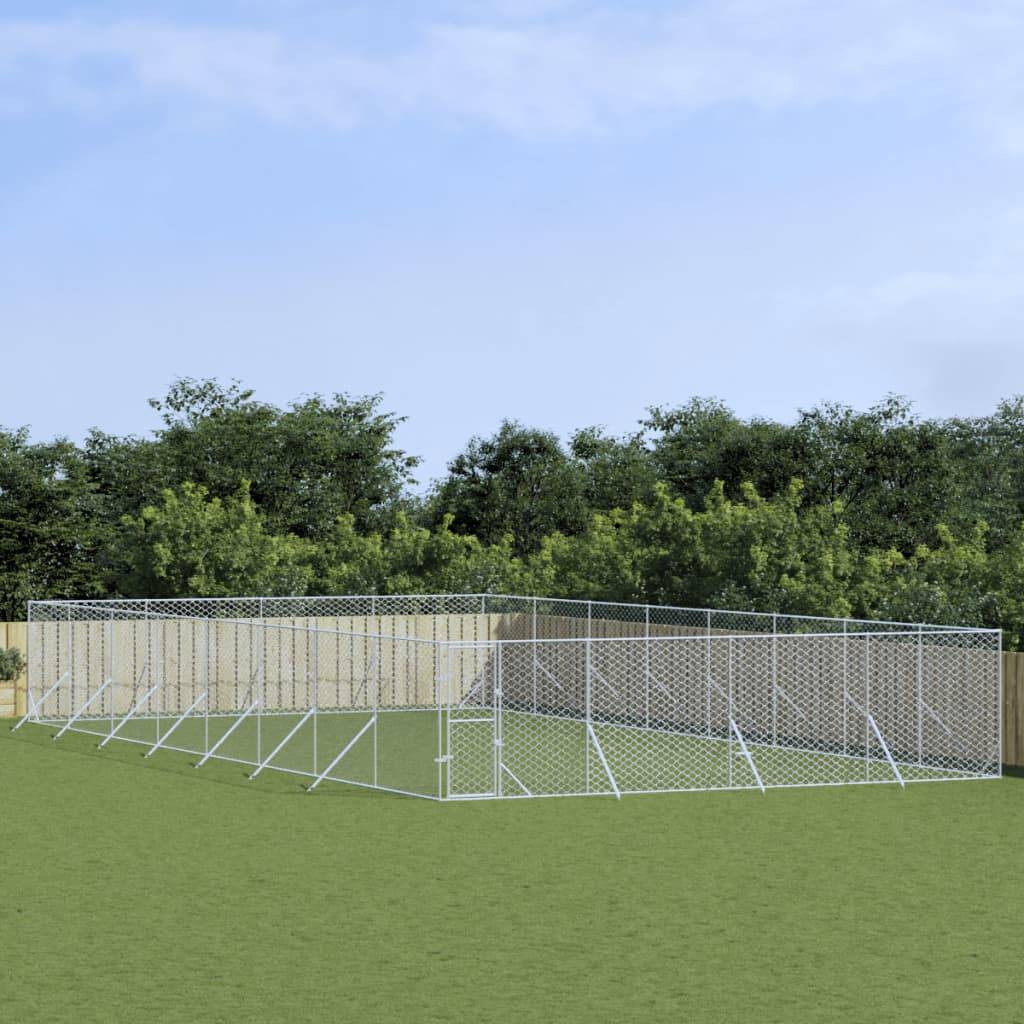 Chenil Extérieur Acier Galvanisé pour Chiens et Animaux Jardin 8x16x2 m – ComfortXL Outdoor Living
