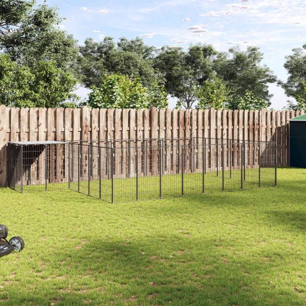 Chenil Noir 15,73 m² Acier vidaXL 3082214