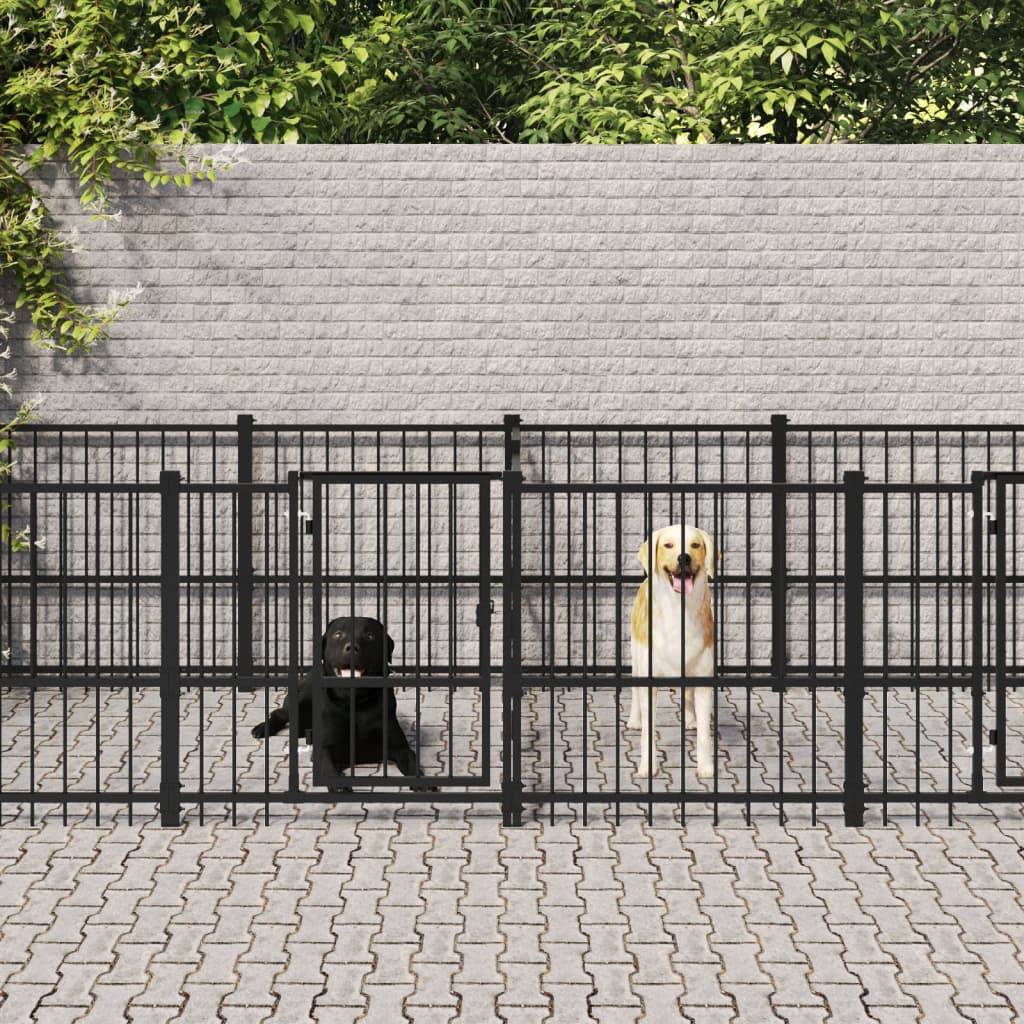 Chenil d'extérieur pour chiens Acier 7,51 m² vidaXL 3124664