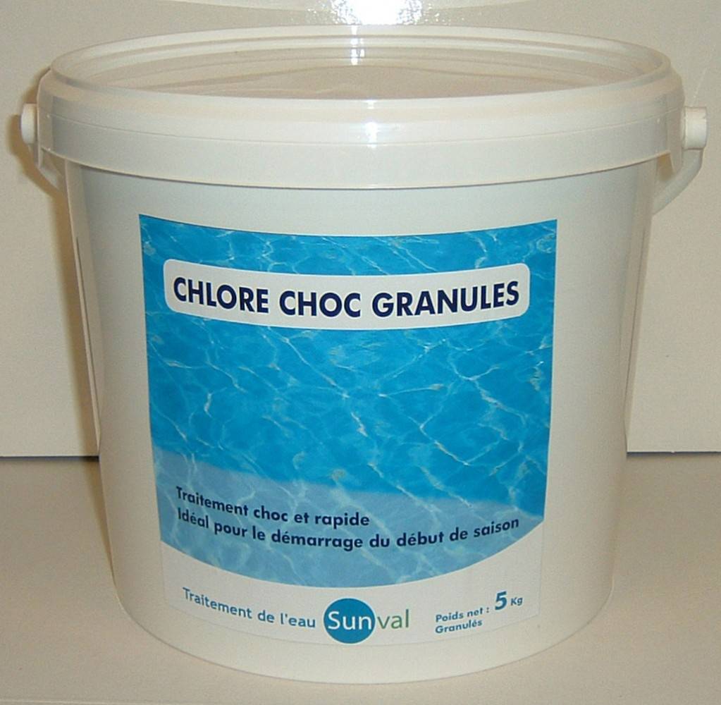 Chlore choc piscine, granulé 5 kg Centrale Brico