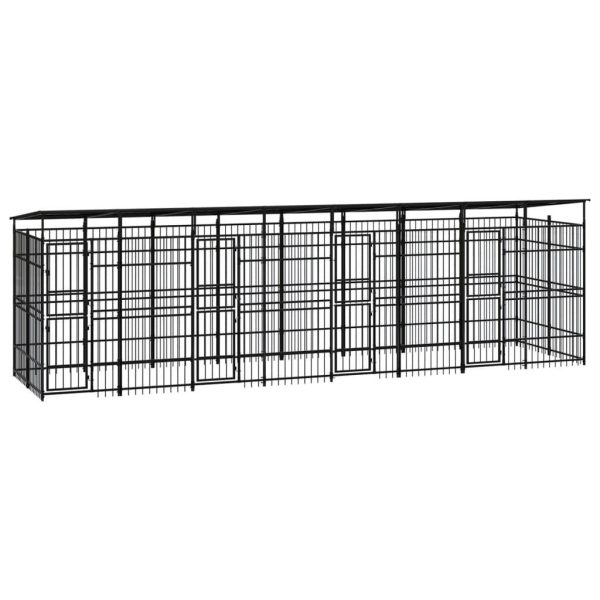 Chenil d’extérieur avec toit pour chiens Acier 14,75 m² vidaXL 3098016 Chenil d’extérieur avec toit pour chiens Acier 14,75 m² vidaXL 3098016