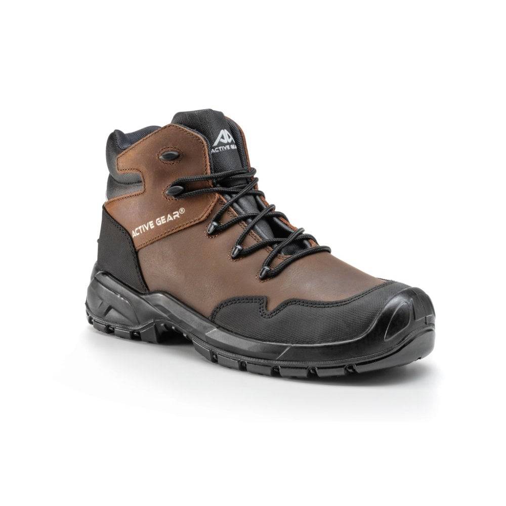 Chaussures de sécurité montantes mixtes sans métal ACTIVE GEAR A-FORCE High S3 SRC Marron 41
