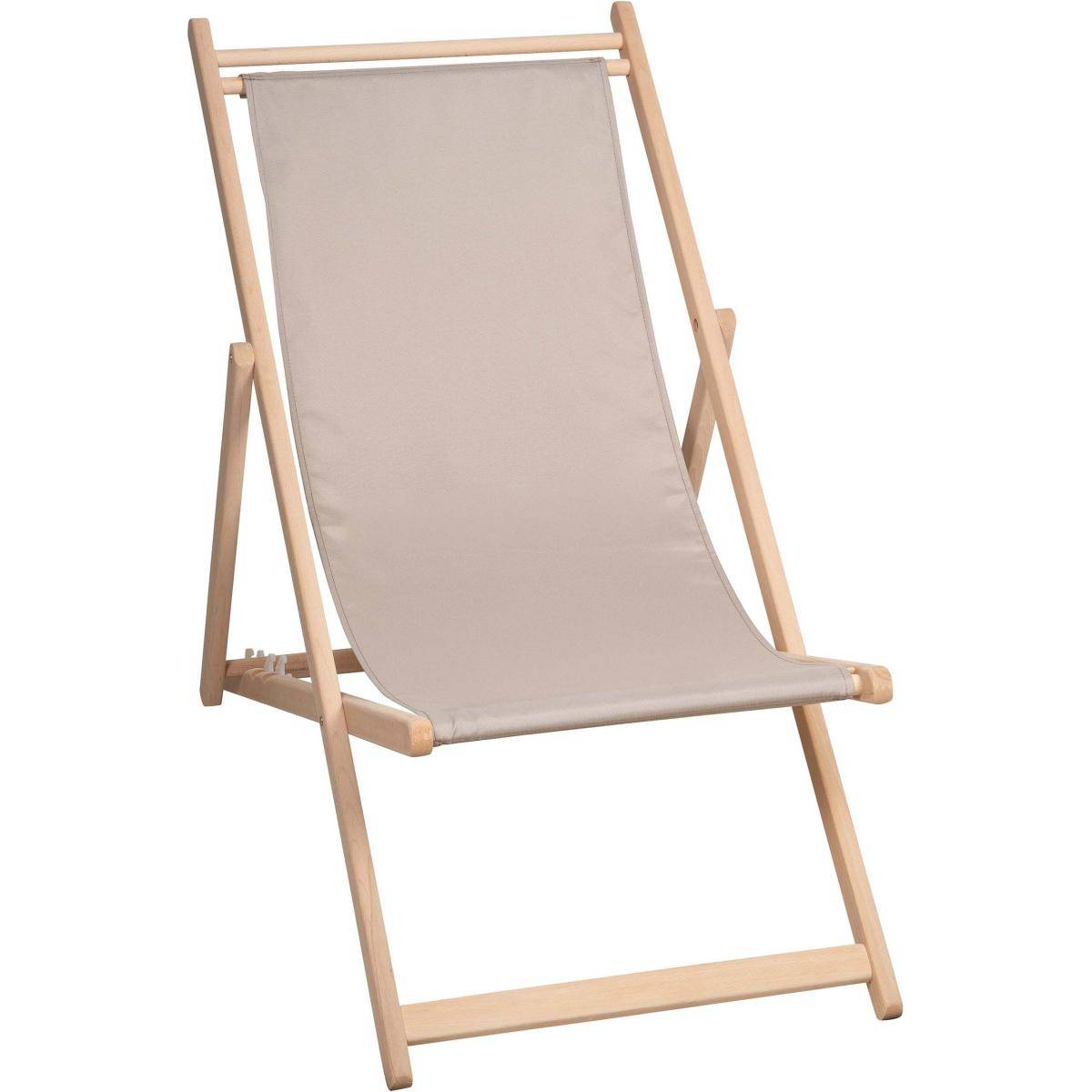 Chilienne en hêtre et tissu agrafé Monte Carlo Taupe