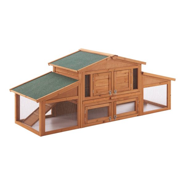 Clapier Schmitten à deux niveaux 72 x 180 x 62 cm sapin naturel Clapier Schmitten à deux niveaux 72 x 180 x 62 cm sapin naturel