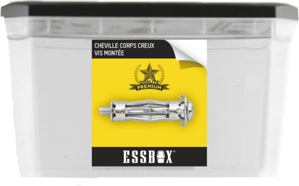 Cheville ESSBOX SCELL-IT corps creux – Spyder plus – Ø5 mm x 37 mm – Boite de 100 – EX-91108105037 Cheville ESSBOX SCELL-IT corps creux – Spyder plus – Ø5 mm x 37 mm – Boite de 100 – EX-91108105037