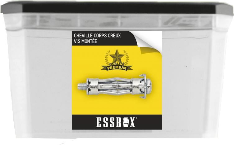 Cheville ESSBOX SCELL-IT corps creux - Spyder plus - Ø6 mm x 34 mm - Boite de 100 - EX-91108106034
