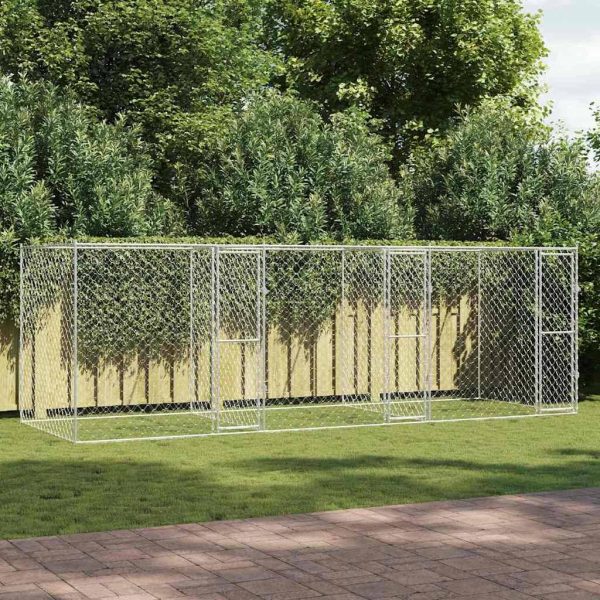 Chenil pour Chien 6x2m en Acier Galvanisé, Enclos Extérieur Durable pour Jardin – ComfortXL Outdoor Living
