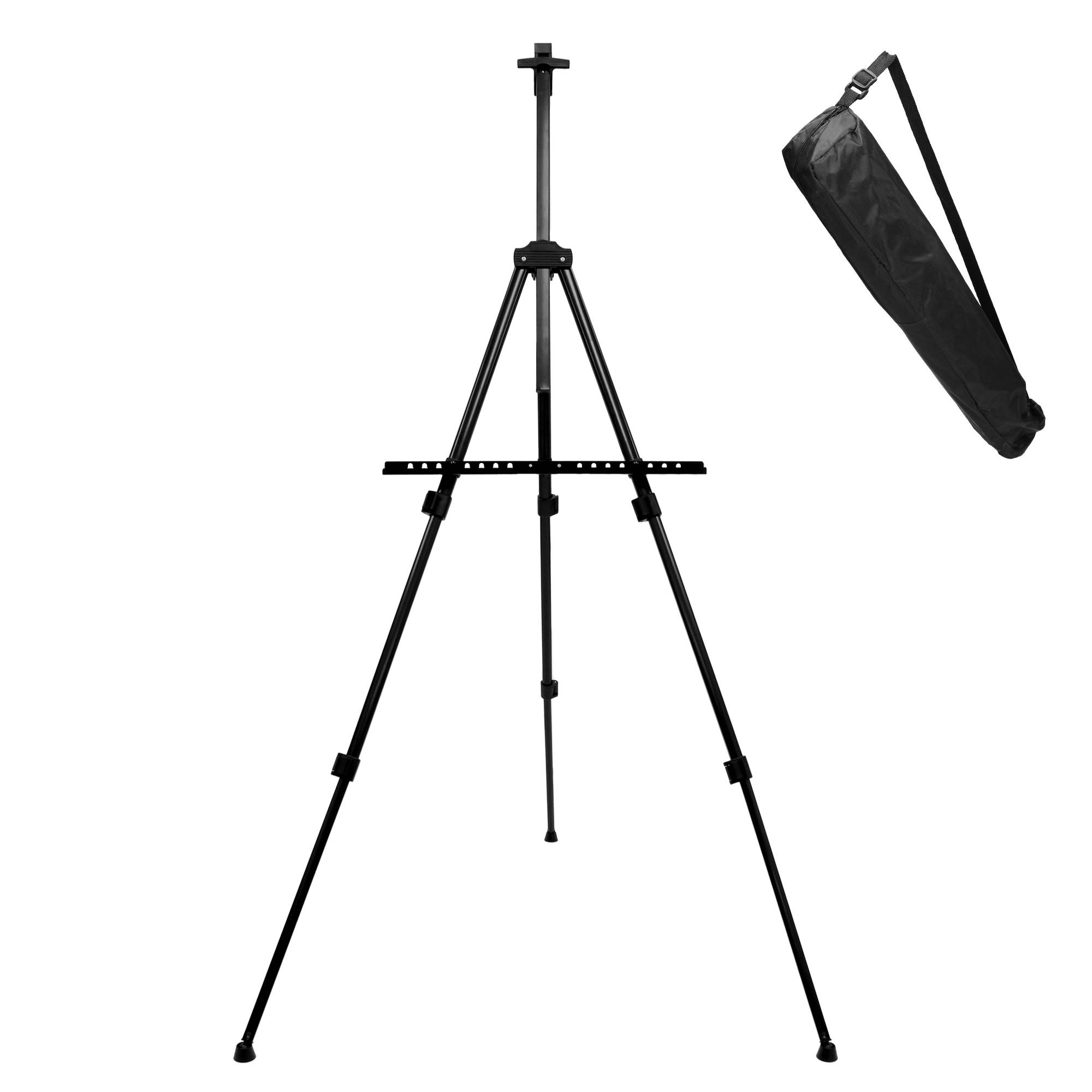 Chevalet Pliable avec Tablette et Support pour Peinture et Pinceaux, Sac de Transport Inclus