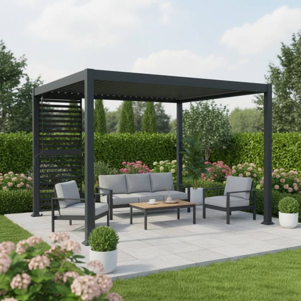 Claustra en alu anthracite pour pergola Zeus – Gecko Jardin Claustra en alu anthracite pour pergola Zeus – Gecko Jardin