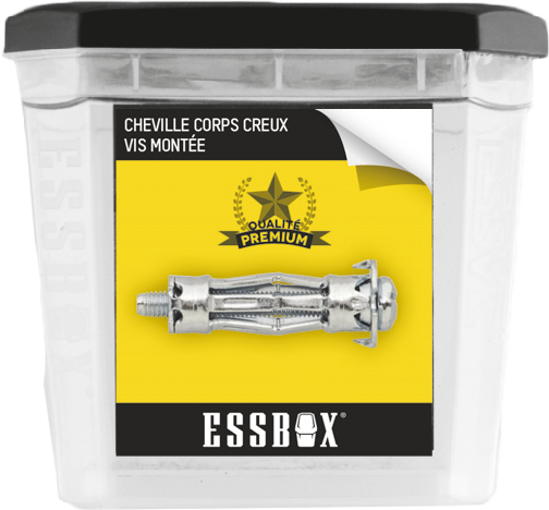 Cheville ESSBOX SCELL-IT corps creux - Spyder plus - Ø6 mm x 50 mm - Boite de 50 - EX-91108106050
