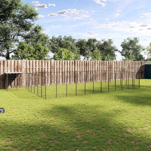 Chenil Noir 30,25 m² Acier vidaXL 3082230 Chenil Noir 30,25 m² Acier vidaXL 3082230