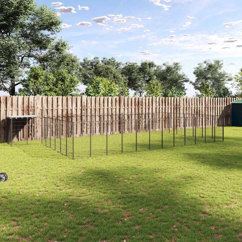 Chenil Noir 30,25 m² Acier vidaXL 3082230