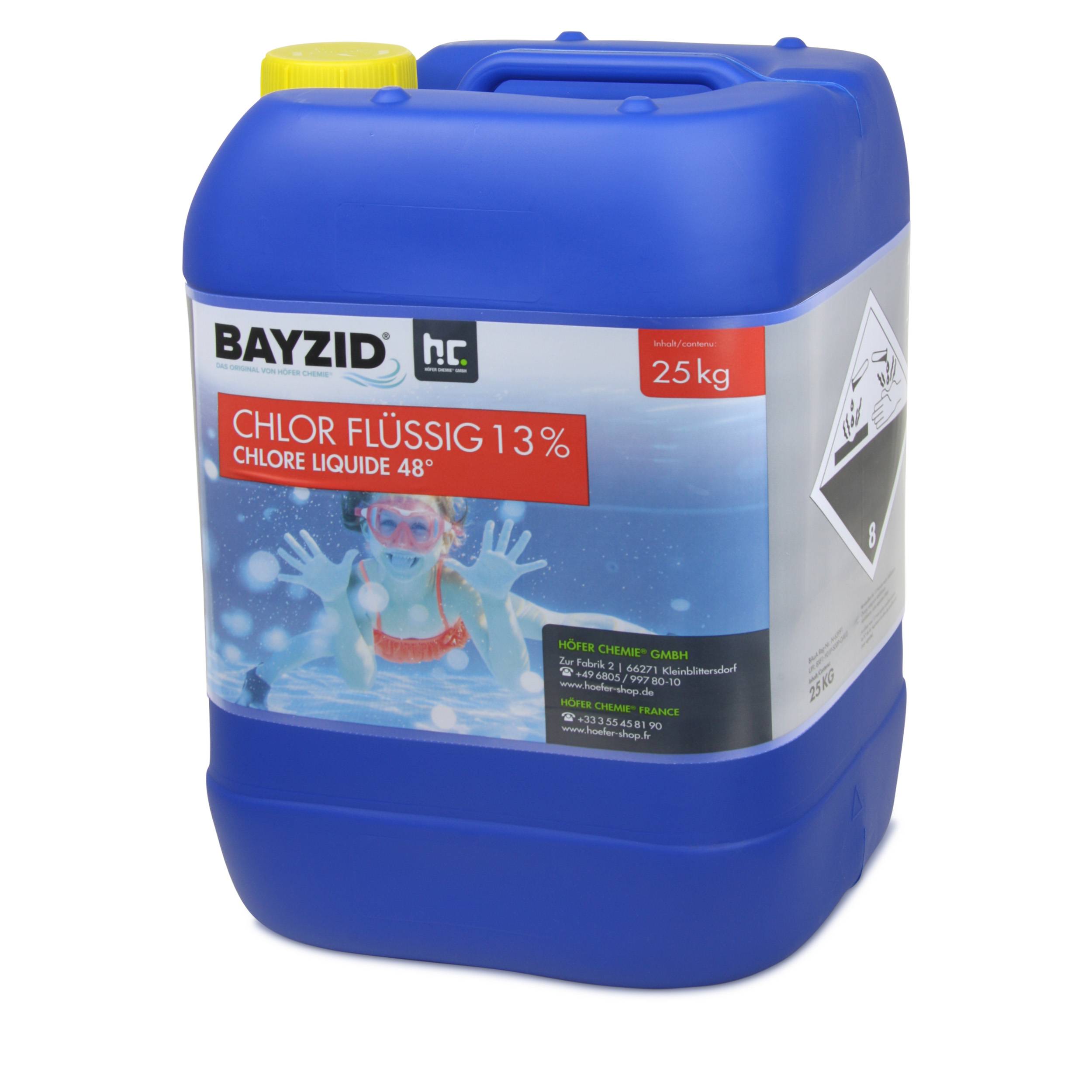 Chlore liquide 48° Bayzid® en bidon de 25 KG (20L) x 1