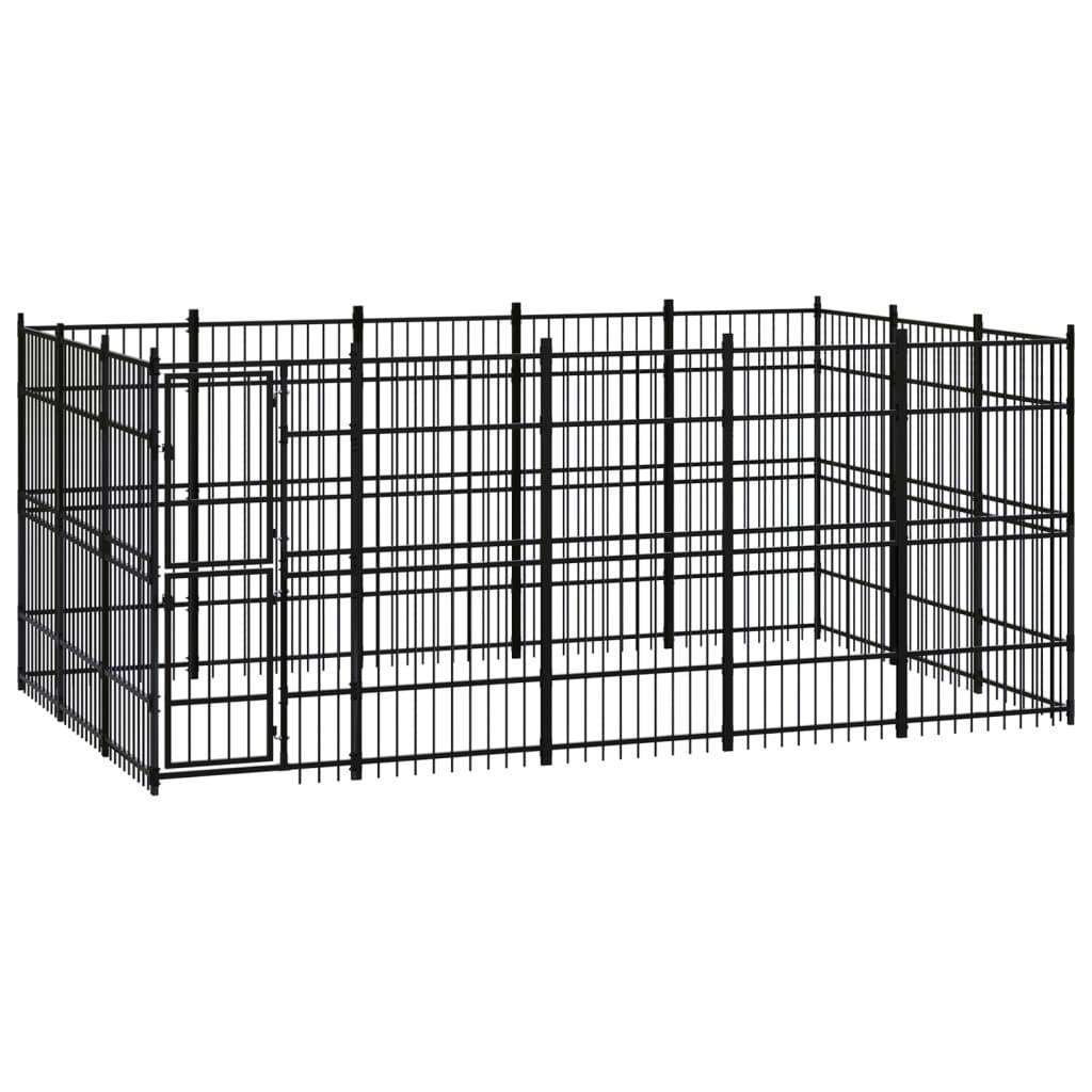 Chenil d'extérieur pour chiens Acier 13,82 m² vidaXL 3097976