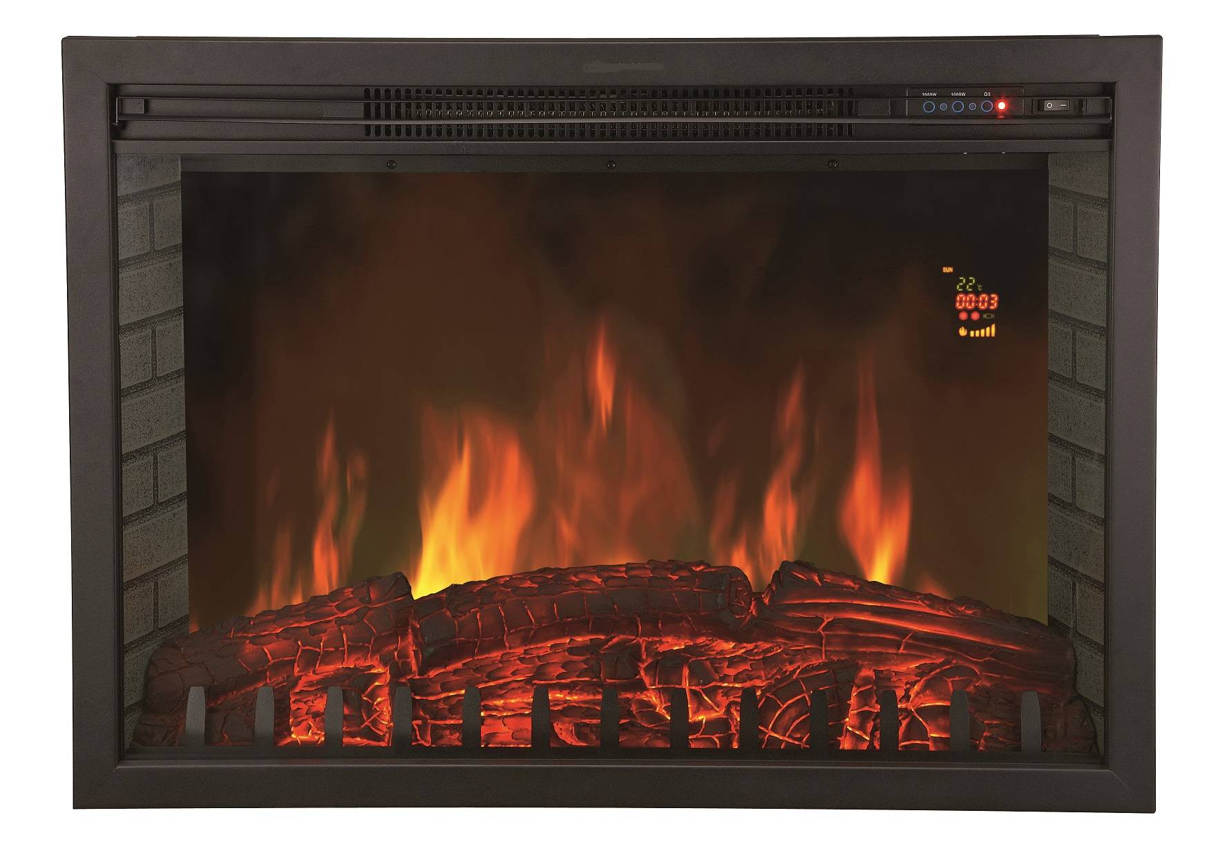 Cheminée électrique Encastrable Insert Oxford XL 75 cm Effet Flammes LED Chemin'Arte