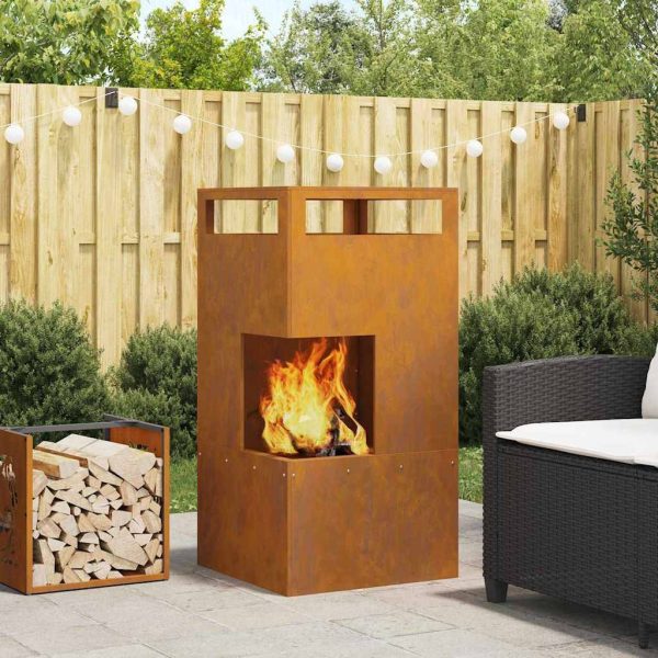 Cheminée extérieure de jardin 100cm en acier style Marron – ComfortXL Outdoor Living Cheminée extérieure de jardin 100cm en acier style Marron – ComfortXL Outdoor Living