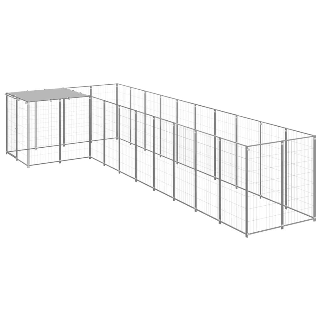 Chenil Argenté 7,26 m² Acier vidaXL 3082243