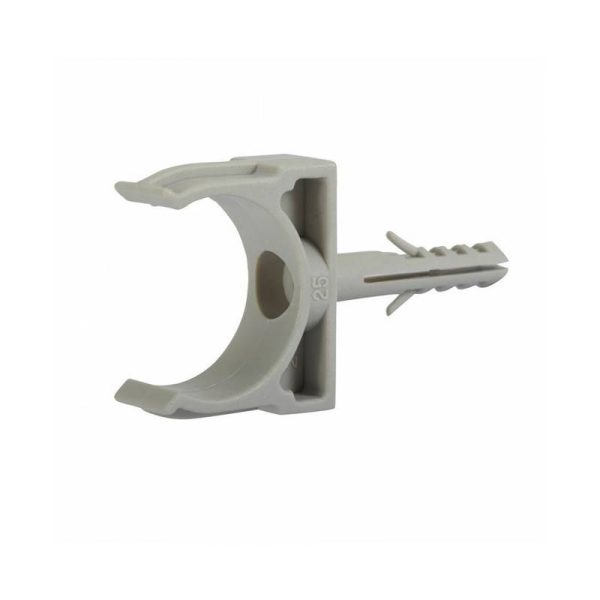 Clip + cheville pour tube IRL 25mm (x10)