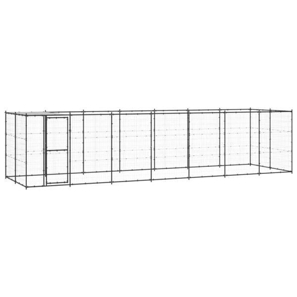 Chenil extérieur Acier thermolaqué avec Toit pour Chien 16,94 m² Noir – ComfortXL Outdoor Living Chenil extérieur Acier thermolaqué avec Toit pour Chien 16,94 m² Noir – ComfortXL Outdoor Living