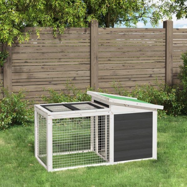 Clapier à lapin en bois de pin avec enclos pour extérieur gris – ComfortXL Outdoor Living Clapier à lapin en bois de pin avec enclos pour extérieur gris – ComfortXL Outdoor Living