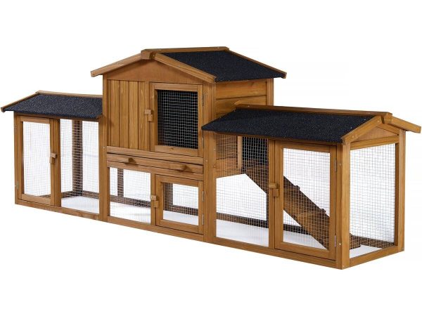 Clapier Pour Lapin Avec 1 étage En Bois «galina» – 224 X 53 X 84 Cm – Marron -habitat Et Jardin Clapier Pour Lapin Avec 1 étage En Bois «galina» – 224 X 53 X 84 Cm – Marron -habitat Et Jardin