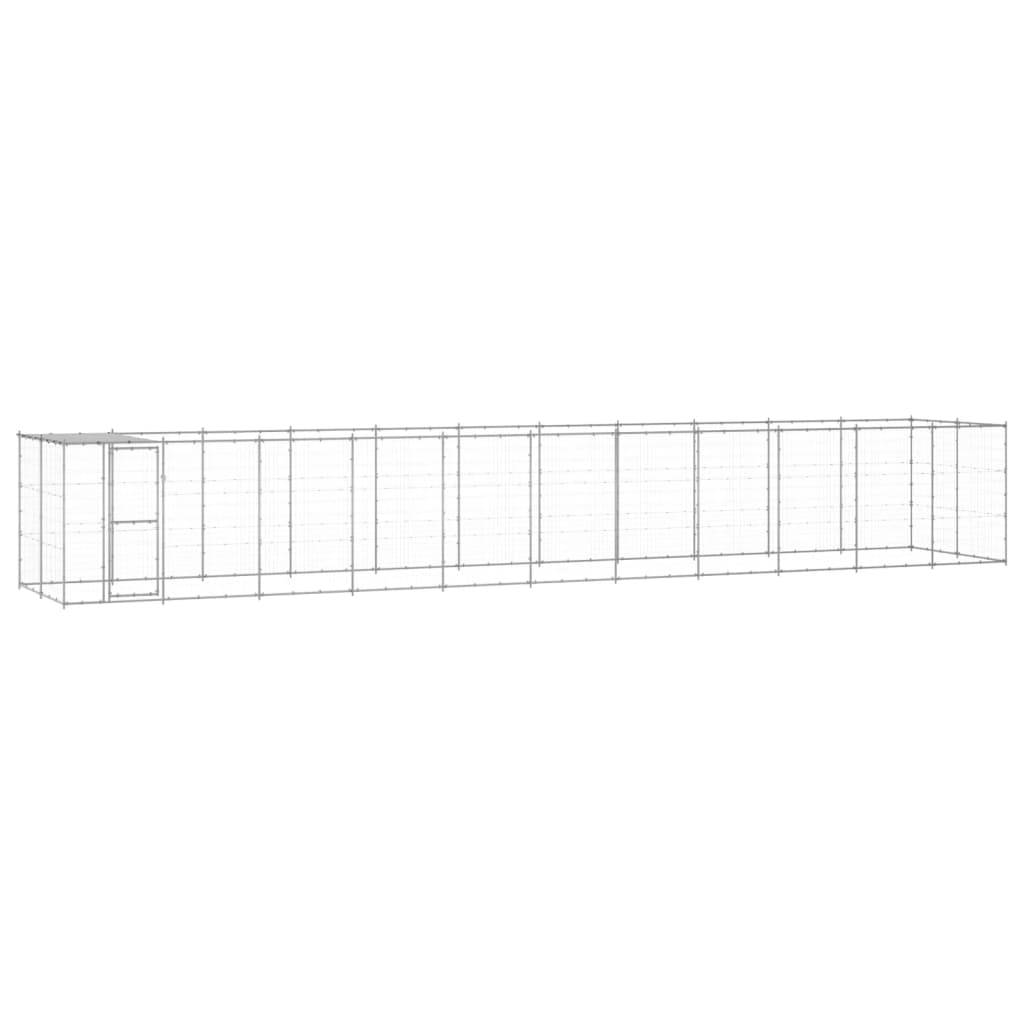 Chenil extérieur Acier galvanisé avec Toit pour Chien 26,62 m² Argenté – ComfortXL Outdoor Living