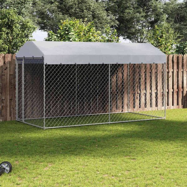 Chenil d’extérieur avec toit pour chiens 382x192x225 cm vidaXL 145024