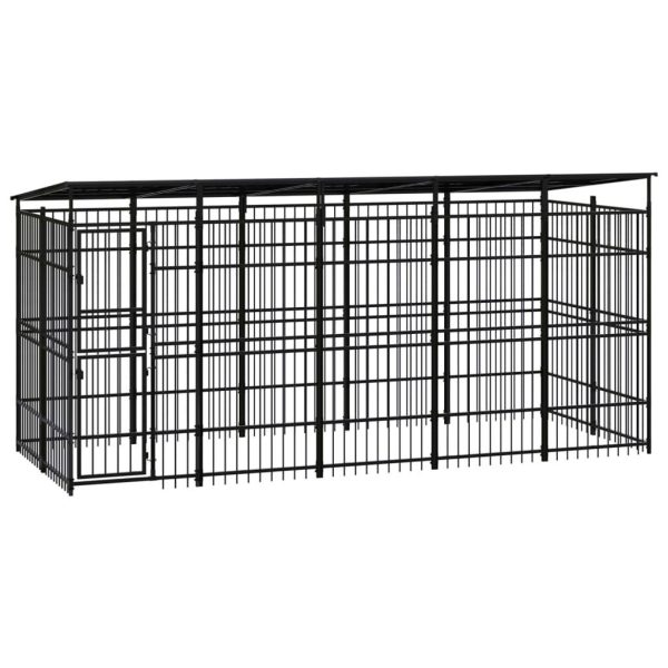 Chenil d’extérieur avec toit pour chiens Acier 9,22 m² vidaXL 3097968