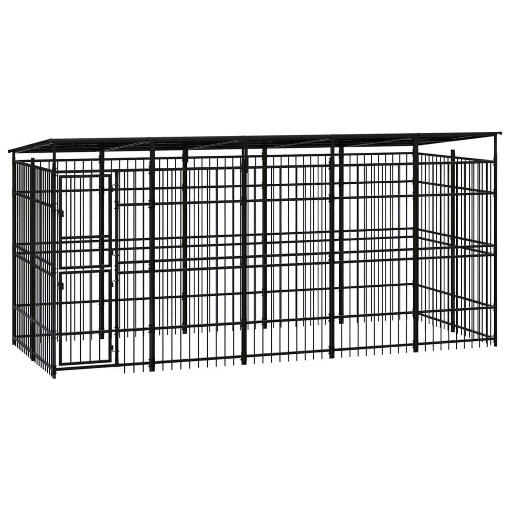 Chenil d'extérieur avec toit pour chiens Acier 9,22 m² vidaXL 3097968