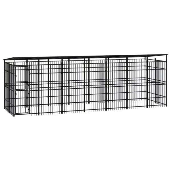 Chenil d’extérieur avec toit pour chiens Acier 12,9 m² vidaXL 3097970
