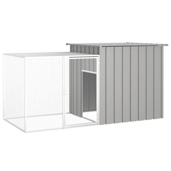Clapier Gris 200x91x100 cm Acier galvanisé vidaXL 3155528 Clapier Gris 200x91x100 cm Acier galvanisé vidaXL 3155528