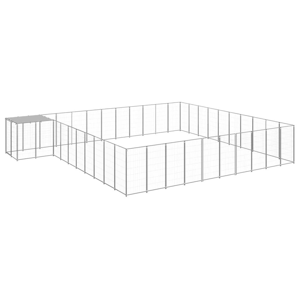 Chenil Argenté 31,46 m² Acier vidaXL 3082247