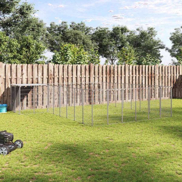 Chenil Argenté 15,73 m² Acier vidaXL 3082233 Chenil Argenté 15,73 m² Acier vidaXL 3082233