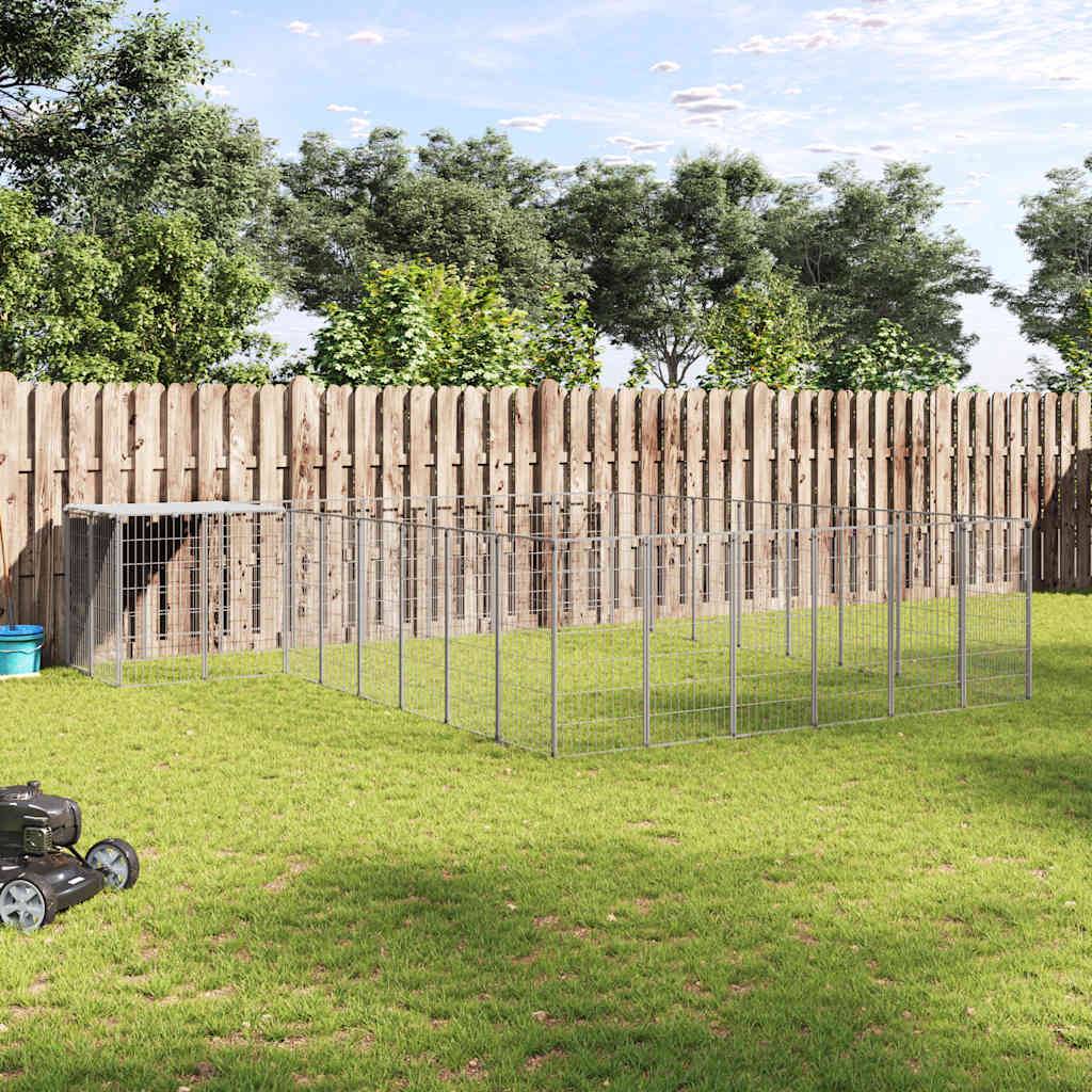 Chenil Argenté 15,73 m² Acier vidaXL 3082233