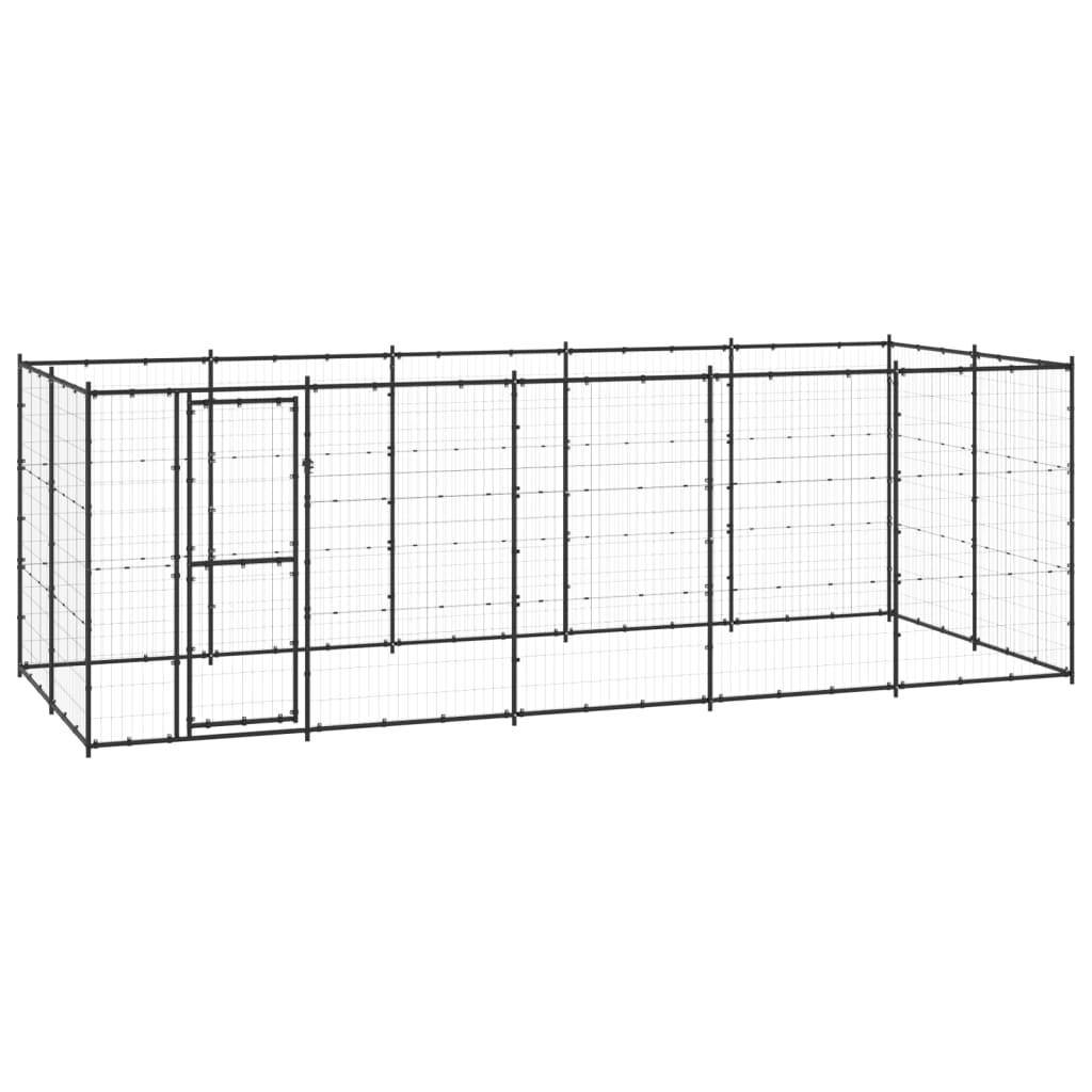 Chenil extérieur cage enclos parc animaux chien extérieur acier 12,1 m²