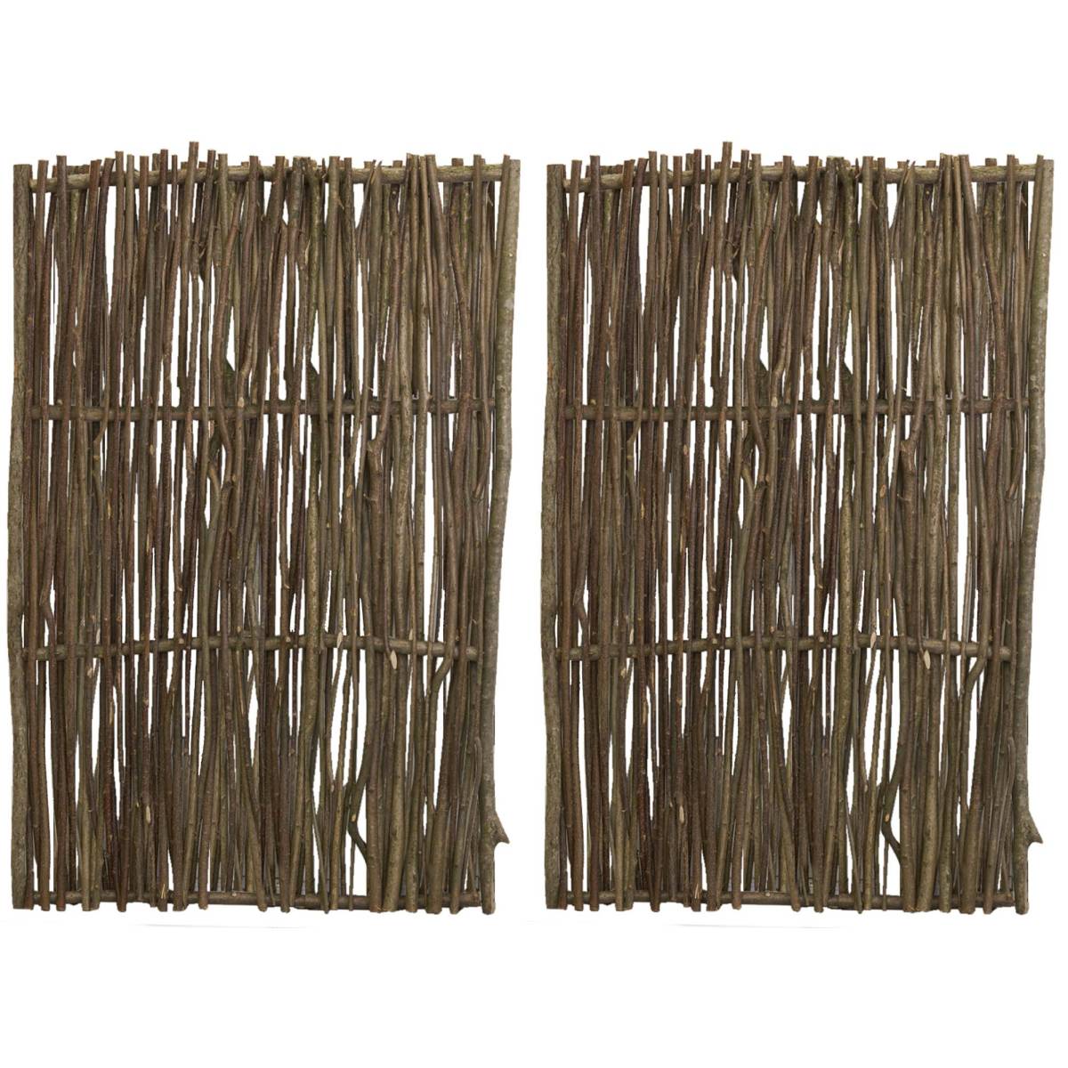 Claustra en noisetier brut Lot de 2