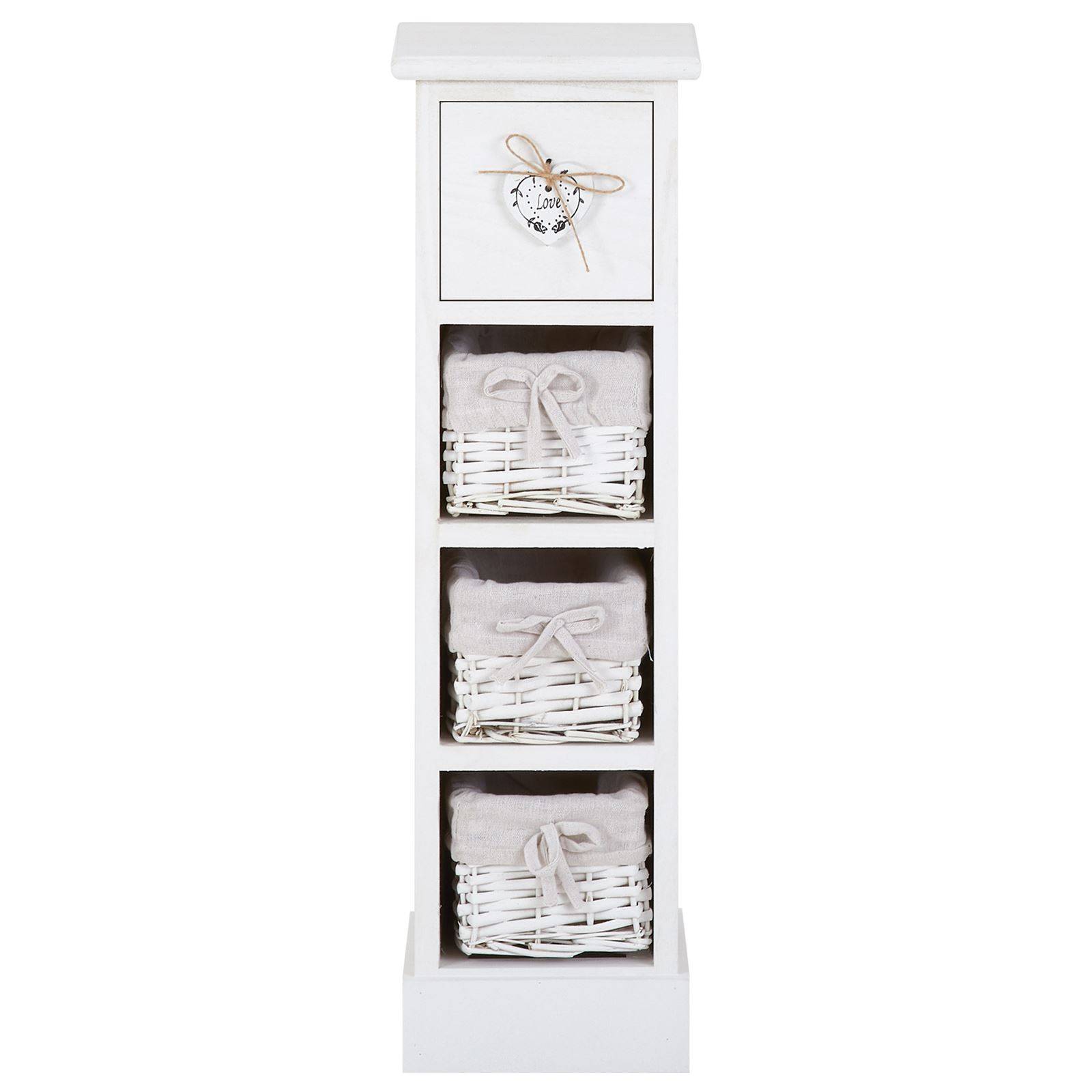 Chiffonnier FLOWER H 70 cm en bois massif - Blanc