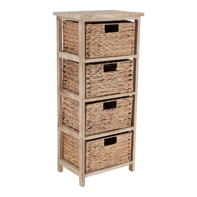 Chiffonnier 4 paniers jacinthe coloris naturel