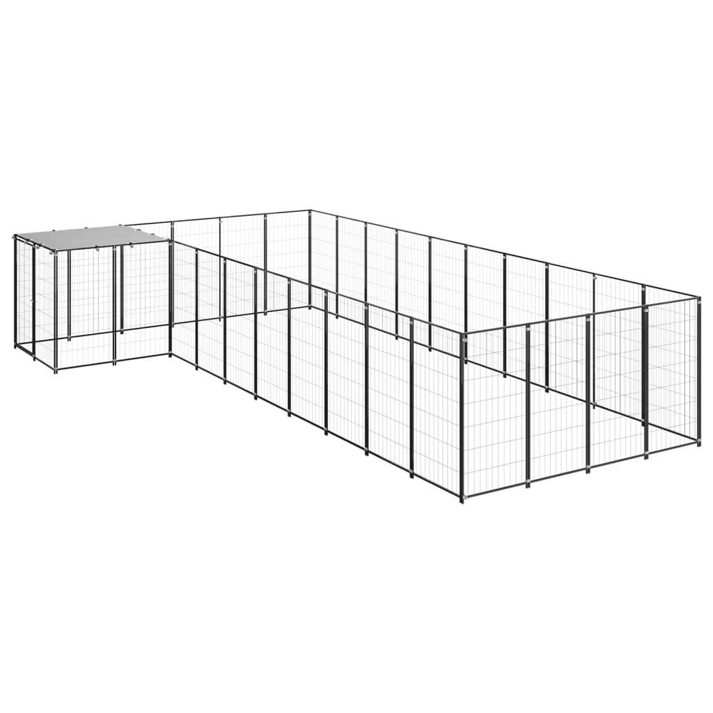 Chenil extérieur 13,31 m² acier avec toit de protection pour jardin Noir – ComfortXL Outdoor Living