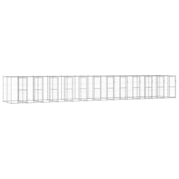 Chenil extérieur cage enclos parc animaux chien extérieur acier galvanisé 29,02 m²