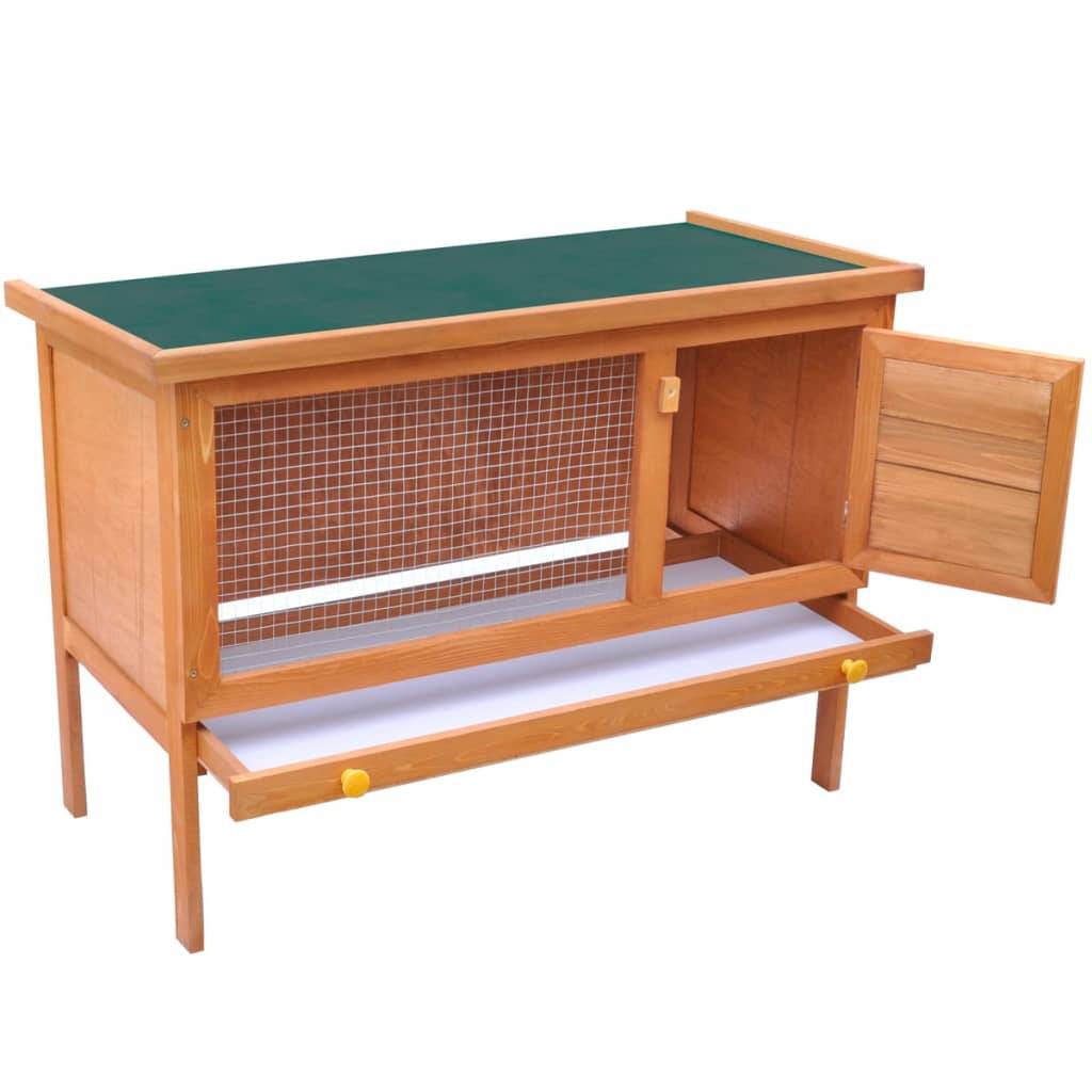 Clapier d'extérieur - Cage d'extérieur Enclos pour petits animaux 1 niveau Bois rj516