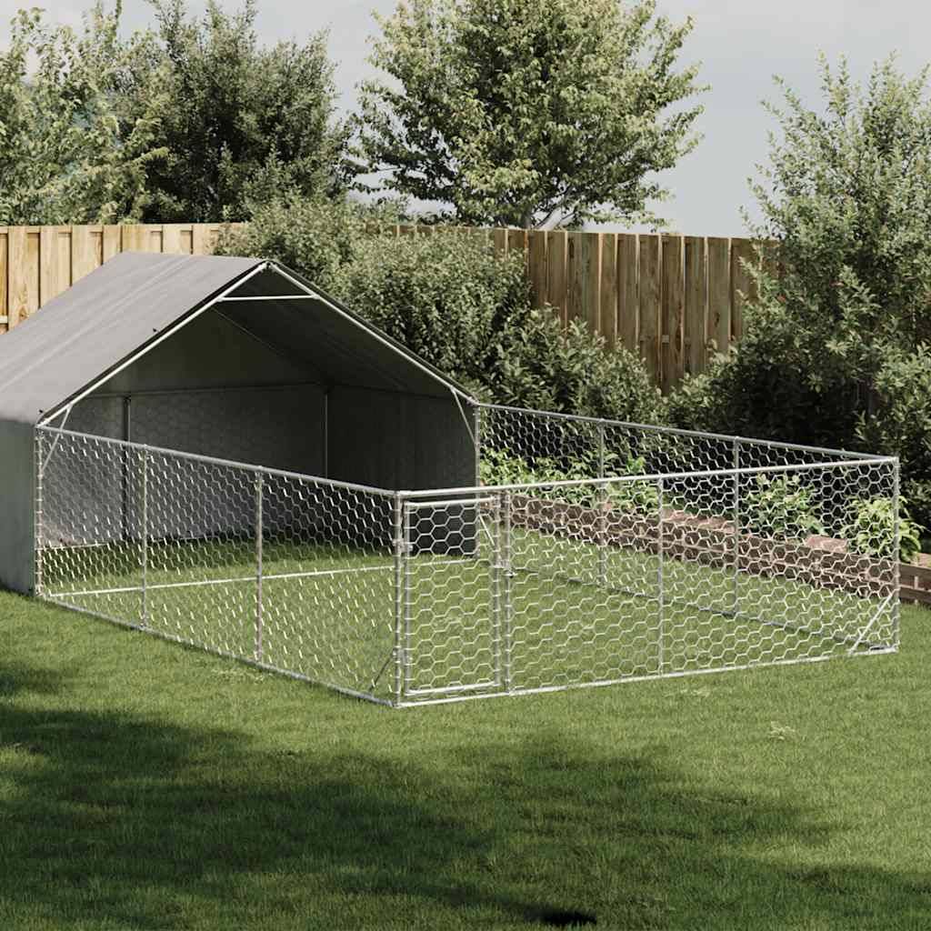 Chenil extérieur pour chien en acier galvanisé avec abri 7x3x1,9 m – ComfortXL Pet Living