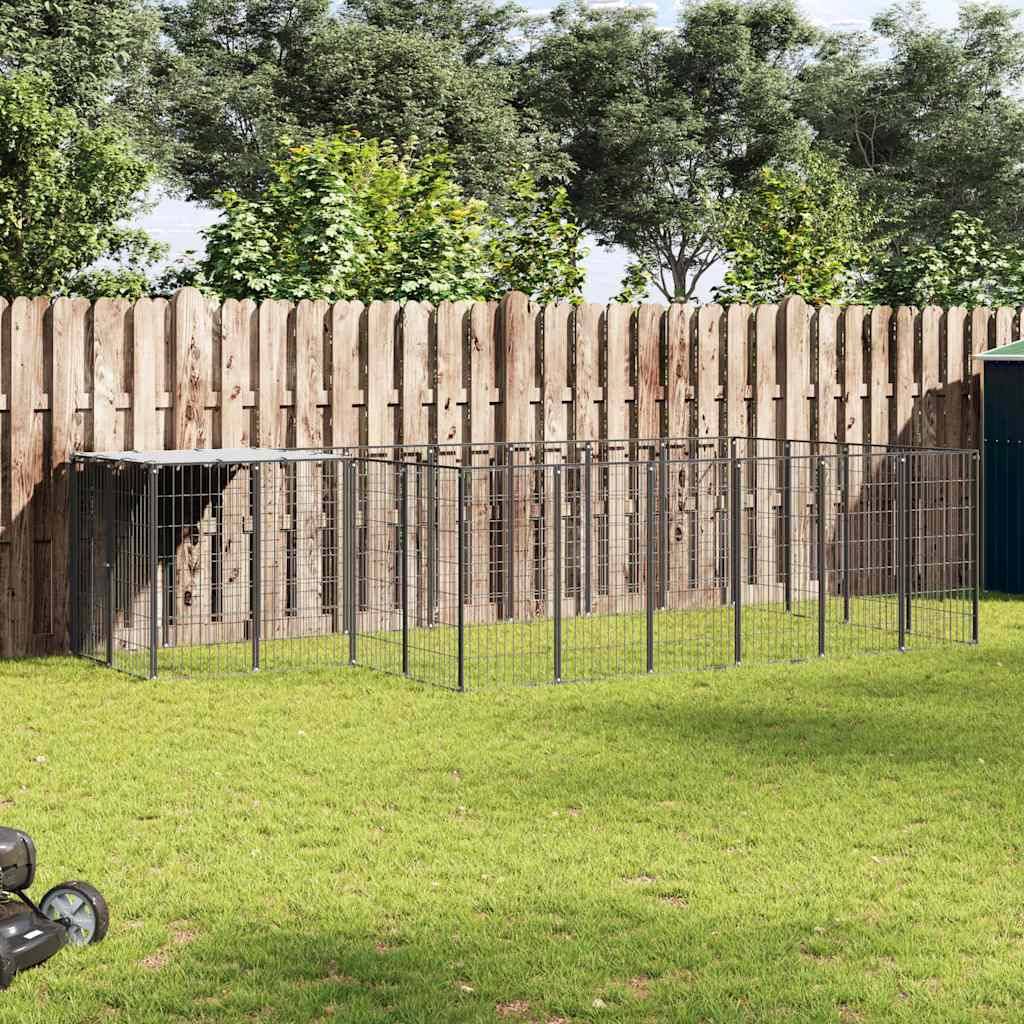 Chenil Noir 8,47 m² Acier vidaXL 3082206