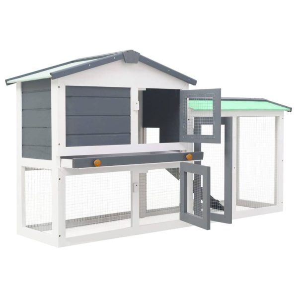 Clapier large d’extérieur – Cage d’extérieur Gris et blanc 145x45x84 cm Bois rj523 Clapier large d’extérieur – Cage d’extérieur Gris et blanc 145x45x84 cm Bois rj523
