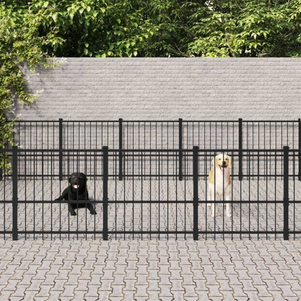 Chenil d’extérieur pour chiens Acier 33,87 m² vidaXL 3124631 Chenil d’extérieur pour chiens Acier 33,87 m² vidaXL 3124631