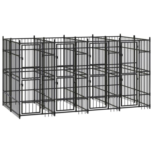 Chenil extérieur pour chien 7,37 m² en acier à barreaux pour jardin Noir – ComfortXL Outdoor Living Chenil extérieur pour chien 7,37 m² en acier à barreaux pour jardin Noir – ComfortXL Outdoor Living
